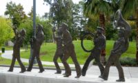 Die Statuen der Jazzband in New Orleans