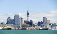 Die Skyline von Auckland auch die city of sails genannt