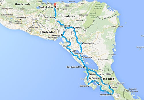 Panamericana Motorradtour Karte