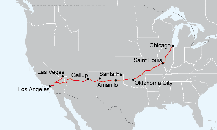 Route 66 Classic Routenkarte